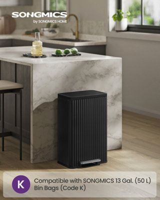 LEDREM Kitchen Bin13 Gallon (50 L) Waste Bin With PedalSoft-Close LidAnd Removable Inner BucketSteel from B&Q