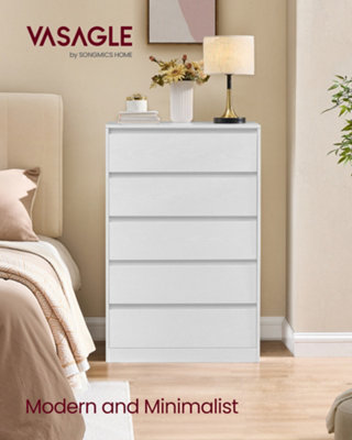 LEDREM Kailyn CollectionChest Of Drawers For BedroomStorage Organiser Unit With 5 Drawers40 X 60 X 97.4 CmModern Style from B&Q