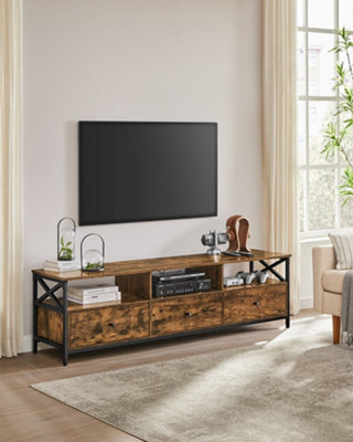 LEDREM Tv Stand UnitEntertainment Center For Up To 80 Inch Tvs3 Fabric Drawers And 3 Open Shelves178 X 40 X50 CmFor Living Room from B&Q