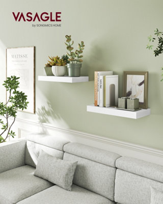 LEDREM Wall ShelfFloating ShelfWall Mounted20 X 40 X 3.8 CmFor Picture FramesWall DecorLiving RoomStudyKitchen from B&Q