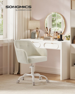 LEDREM Office ChairSwivel Desk ChairFor Makeup VanityAdjustable HeightArmrests110 Kg LoadCorduroy FabricHome Office from B&Q