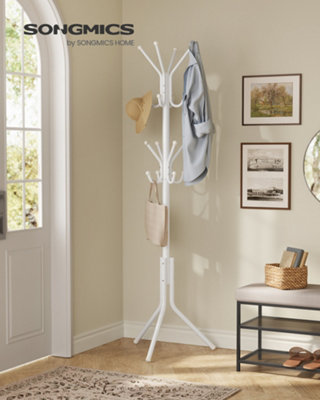 LEDREM Coat RackMetal Coat TreeFreestanding Organizer For ClothesBagsHats175 Cm Tall16 HooksFor EntrywayLiving Room from B&Q