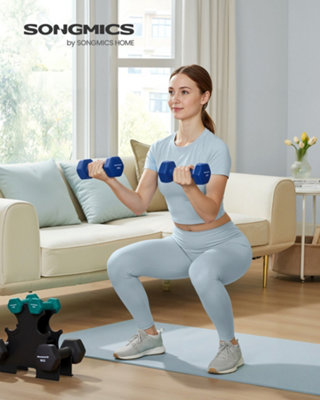 Songmics Hex Dumbbells Set With Stand2 X 1 Kg2 X 3 Kg2 X 5 KgNeoprene Matte FinishHand Weights For Home Exercise from B&Q