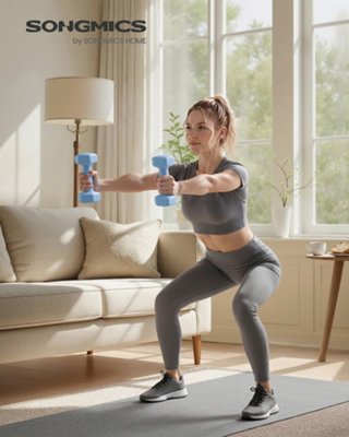 LEDREM Set Of 2 Dumbbells2 X 3 Kg Hand Weights With Neoprene CoatingHexagonal Dumbbells PairHome Workout from B&Q
