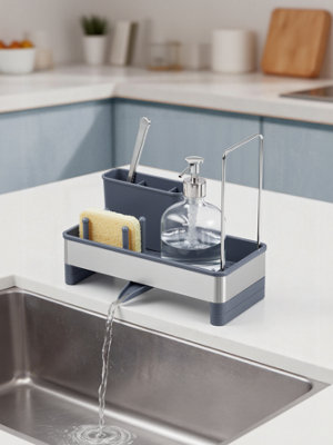 Songmics Sink Organizer With Rotatable SpoutStainless Steel Sponge HolderFor KitchenGray And Silver from B&Q