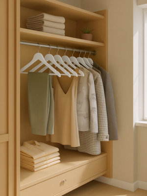 LEDREM Set Of 20 Clothes HangersSolid Birch Wood360 Swivel HooksSpace Saving For WardrobeWhite from B&Q