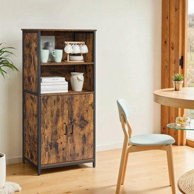 LEDREM Freestanding Storage CabinetCupboardBookcase,with An Adjustable ShelfSteel FrameFor Living RoomKitchen from B&Q