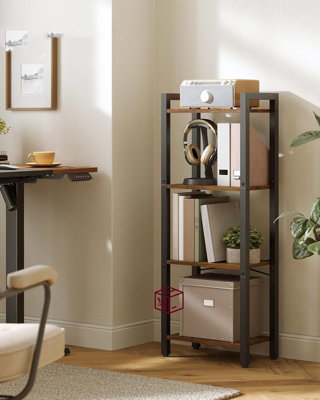 LEDREM 4-Tier BookshelfBookcaseShelving UnitFor OfficeStudyLiving RoomBedroom30 X 66 X 120 Cm,heather Greige And Ink Black from B&Q
