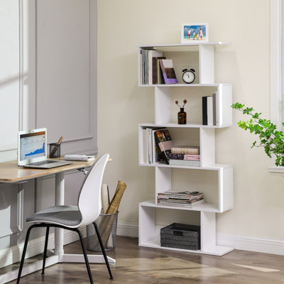LEDREM Vasagle Bookcase5-Tier BookshelfDisplay Shelf And Room DividerFreestanding Decorative Storage ShelvingWhite Lbc62Wt from B&Q