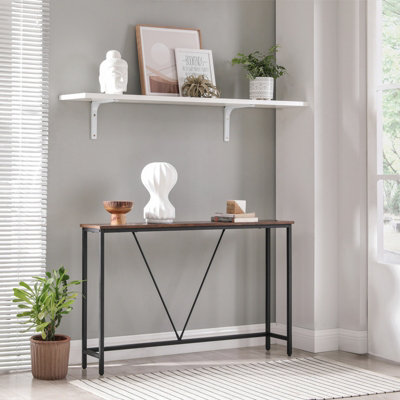 LEDREM Console Table For HallwaySlim Sofa Table For Living RoomHallway TableEasy AssemblyRustic Brown And Ink Black from B&Q