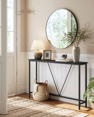 LEDREM Console Table For HallwaySlim Sofa Table For Living RoomHallway TableEasy AssemblyCharcoal Grey And Ink Black from B&Q