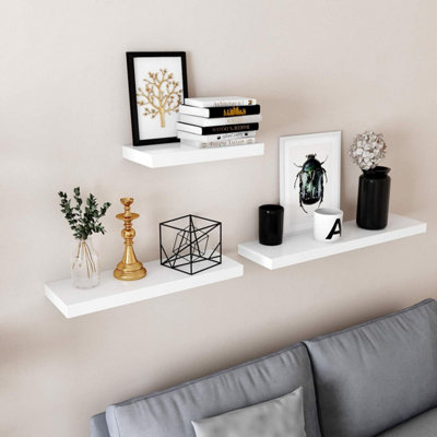 LEDREM Wall ShelfFloating Shelf20 X 40 X 3.8 CmWall Shelf For Photo FramesDecorationRustic Brown from B&Q