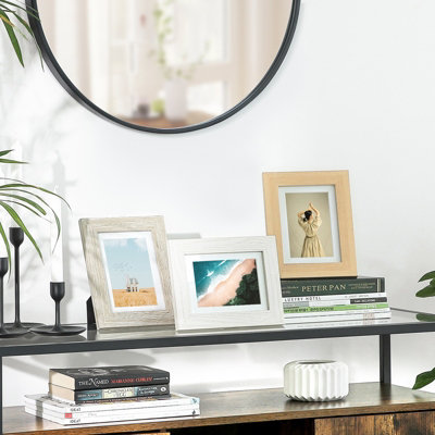 LEDREM Picture FramesSet Of 3Table And Wall Display,wood Grain WhiteGreyAnd Brown Finish from B&Q