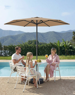 LEDREM Tilt In 2 DirectionsCrank Handle For Opening And ClosingFor Outdoor Gardens Pool Balcony PatioBase Not IncludedTaupe from B&Q