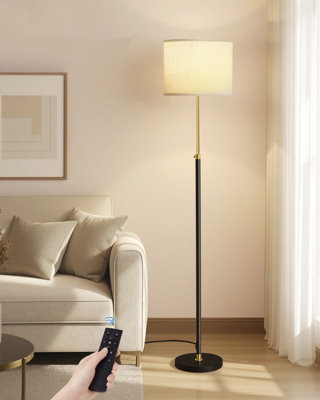 LEDREM Floor Lamp For Living RoomAdjustable Height 140-170 CmModern Standing Lamp With Foot Switch,gold And Black from B&Q