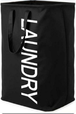 LEDREM Laundry BasketsFoldable Laundry HampersStorage Baskets With HandlesWater-RepellentFor Laundry RoomBedroomInk Black from B&Q