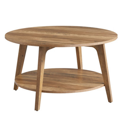 Ledrem Modern Storage Table2-Tier Coffee Table With Sliding DrawersEasy Assembly For Living RoomBrown from B&Q