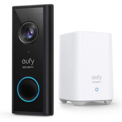 Eufy Wireless Black Video Doorbell With Homebase