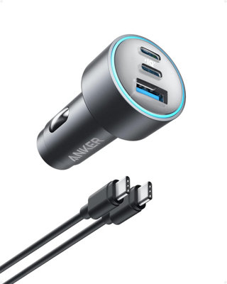 Car ChargerAnker 67 W 3-Port Compact FastHigh-Speed Charging For Iphone 16 / 15 / 14 SeriesGalaxy S 23Ipad AirAnd More from B&Q