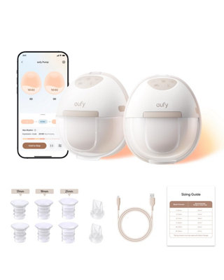 Eufy Breast Pump E 20Heated Wearable Electric 3 Temperature LevelsHands-FreeApp-Controlled Optimized RhythmHospital-Grade from B&Q