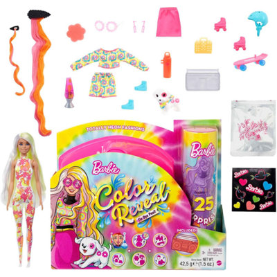 Barbie Toys Color Reveal Doll Totally Neon Fashions With Yellow-Stre - Image 3