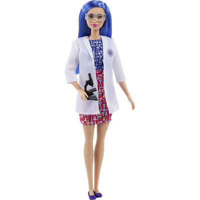 Barbie Scientist Doll 12"" Blue Hair Colour Block Dress Lab Coat & Flats - Image 4