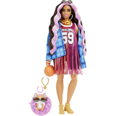 Barbie Extra Basketball Jersey & Bike Shorts Doll with Pet Corgi Doll No.13 - Image 5