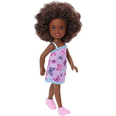 Barbie Chelsea Doll (Curly Brunette Hair) Wearing Butterfly-Print Dress And Pink Shoes, Toy For Kids Ages 3 Ye - Image 5