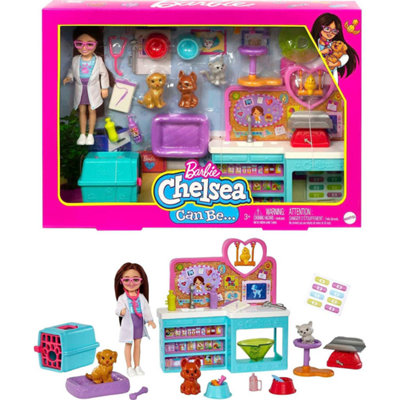 Barbie Chelsea Doll and Accessories Pet Vet Playset with Doll 4 Animals & 18 Pcs - Image 4