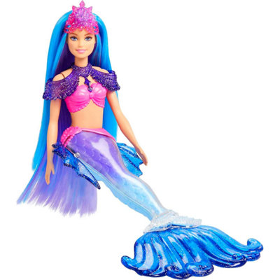 Mermaid Barbie 'Malibu' Doll with Seahorse Pet and Accessories, Mermaid Toys with Interchangeable Fins, HHG52 - Image 3