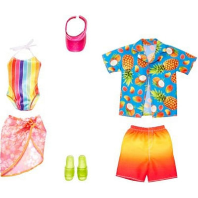 Barbie & Ken Fashion 2-Pack Rainbow Beach Clothing & Accessories Set HJT39 - Image 5