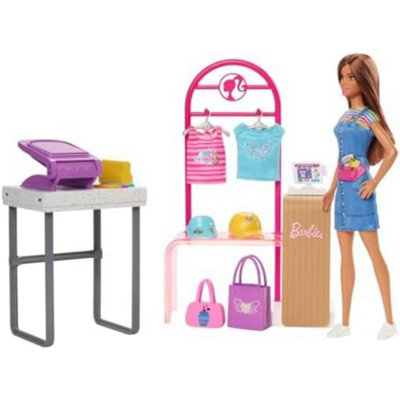 Barbie Make & Sell Boutique Playset with Brunette Doll Foil Design Tools Clothes - Image 6