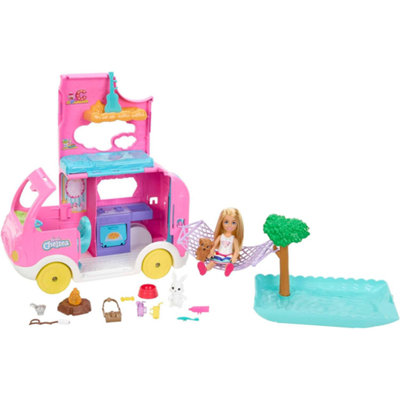 Barbie Camper Chelsea 2-in-1 Playset with 2 Pets & Accessories BNIB BOX DAMAGED - Image 5