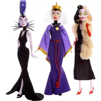 Mattel Disney Villains Evil Queen, Cruella de Vil & Yzma Fashion Dolls, 3-Pack - Image 3