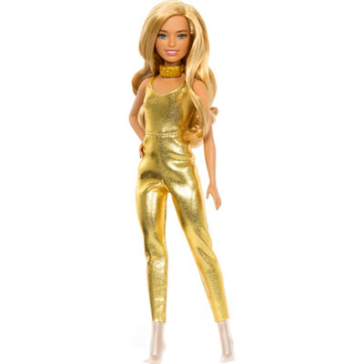 Barbie Fashionistas Doll in Gold Jumpsuit 65th Anniversary Doll Boxed - Image 3