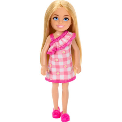 Barbie Chelsea Doll Blonde with Checked Dress 14cm Fashion Doll Age 3+ - Image 3