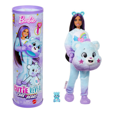 Barbie Cutie Reveal Care Bears Doll & Accessories, Series 2 Dream Bright Bear with 10 Surprises Including Color Change & Mini Bear, JFV61 - Image 3