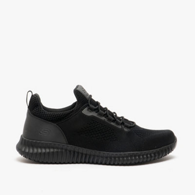 Skechers Cessnock Mens Slip Resistant Trainers Black from B&Q
