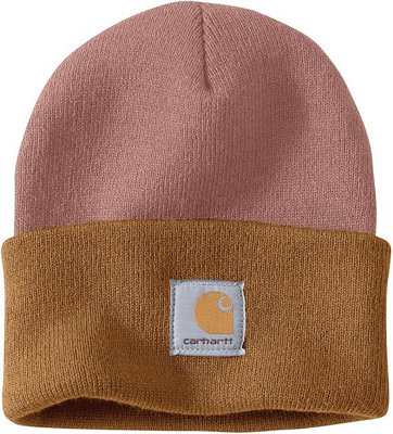 Carhartt Knit Cuffed Two-Tone Beanie Cameo Brown from B&Q