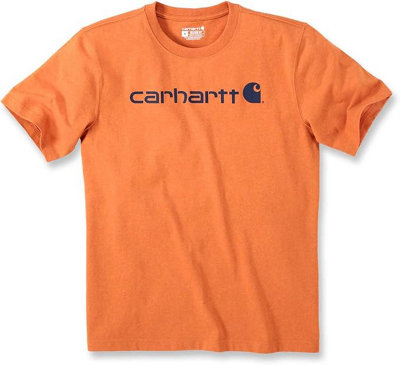 Carhartt Relaxed Fit Heavyweight Logo Graphic T-Shirt Marmalade Heather L from B&Q