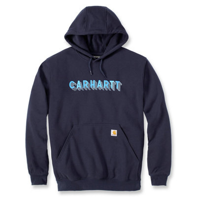Carhartt Rain Defender Loose Fit Midweight Logo Graphic Sweatshirt Navy Xxl from B&Q