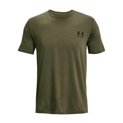  - Under Armour Mens Left Chest Logo T-ShirtGreen / Black /Sm