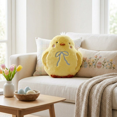 B&Q -  Easter Novelty Chick Cushion With Bow