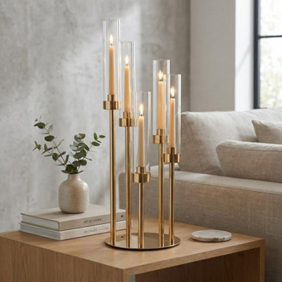 Garden Greatness Maison Tube Glass Candle Holder Centrepiece from B&Q