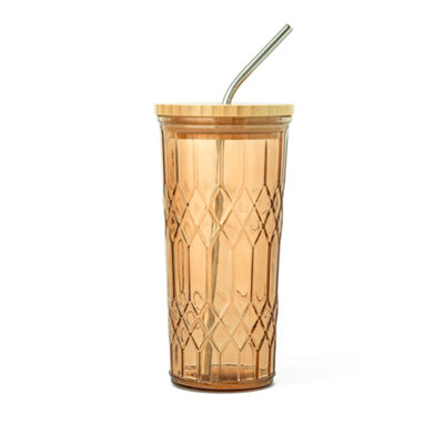 B&Q -  Orange Glass 520Ml Tumbler