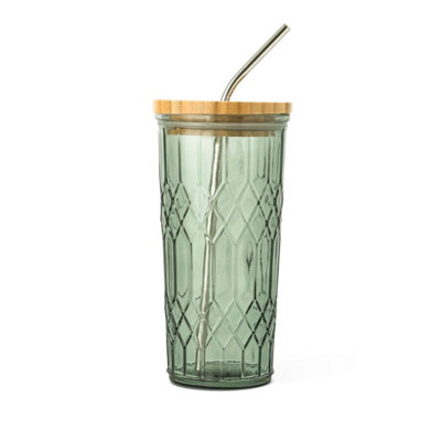 B&Q -  Teal Glass 520Ml Tumbler