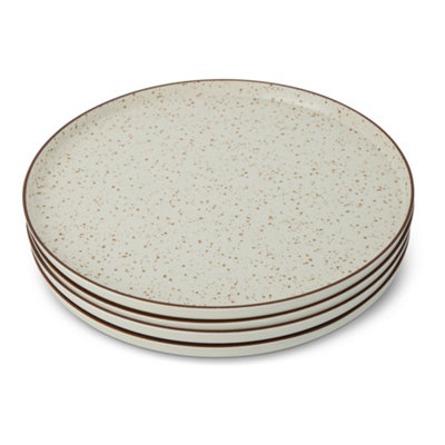 Manna Ecru Speckle Plastic Dinner PlatePack Of 4 from B&Q