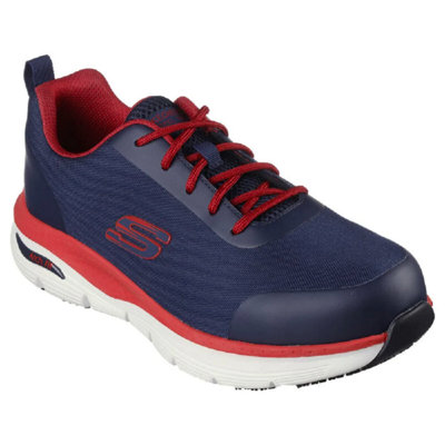Skechers Arch Fit Sr Ringstap Safety Trainer Navy/red from B&Q