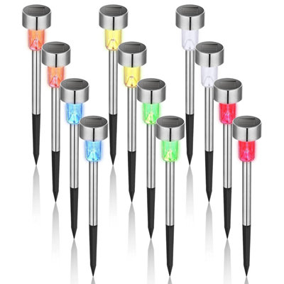  - Gigalumi Solar Lights Outdoor Garden Waterproof,12 Pack,stainless Steel Led For PatioLawnYard And Landscape DecorColorful