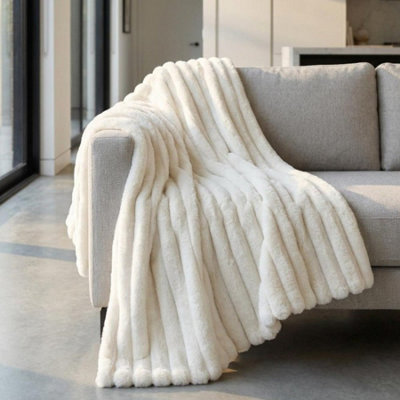 Garden Greatness Maison Chiffon Faux Fur Throw Modern from B&Q